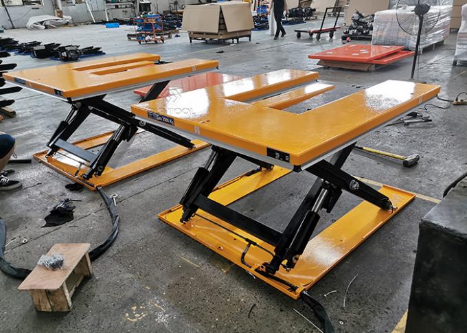1500kg Low Profile Electric Pallet Lift Tables Material Handling Equipment E Shape 2.2kw 0