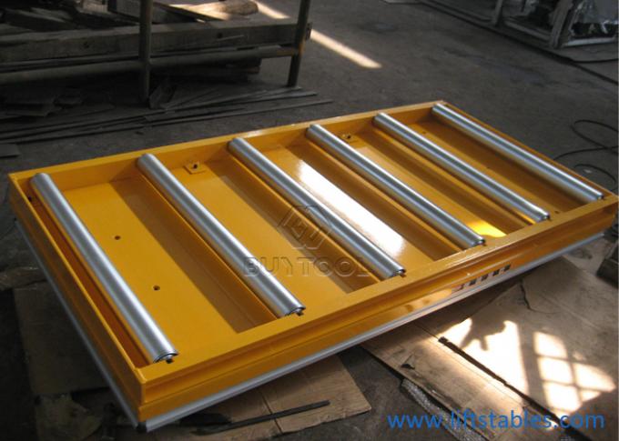 Electric Hydraulic Table Lift Cart Stationary Pallet Lifter Equipped With Conveyor Top 1.1kw 0