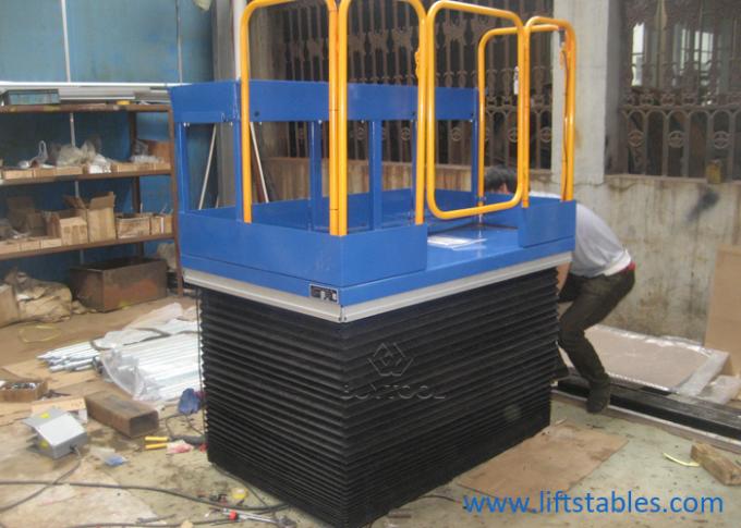 100 Lb Electric Stationary Lift Table 48x72 Pop-Up Ball Transfer Platform With Safety Rails 2