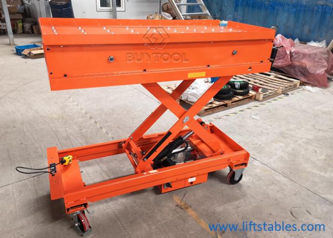 light duty manual mobile scissor lift table 1500mm Electric Ball Platform Transfer 1