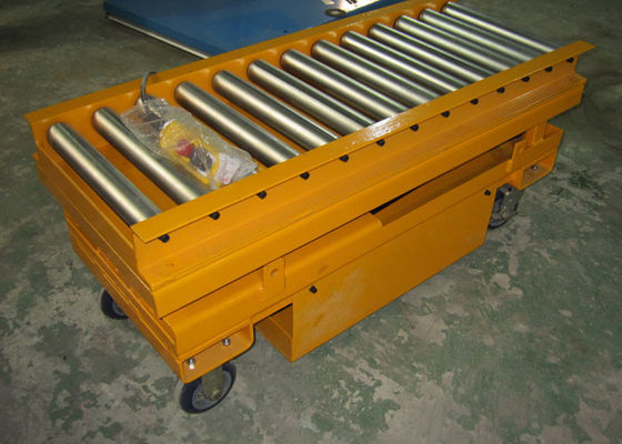 Pallet Roller Conveyor Scissor Lift Tables On Wheels 1100lbs Capacity 40&quot;X20&quot;