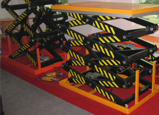 Triple Scissor Hydraulic Lift Table 500kg 3000 Lb Capacity Anti Pinch