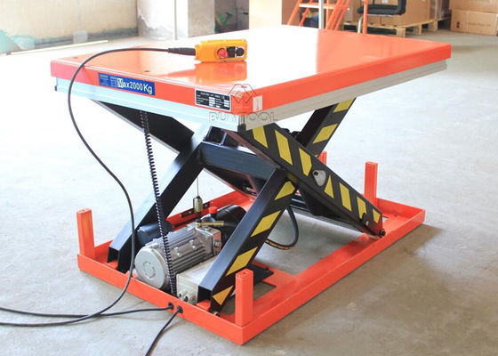 2000×1000mm Electric Powered Lift Table Hydraulic Industrial 4T 1400mm Height