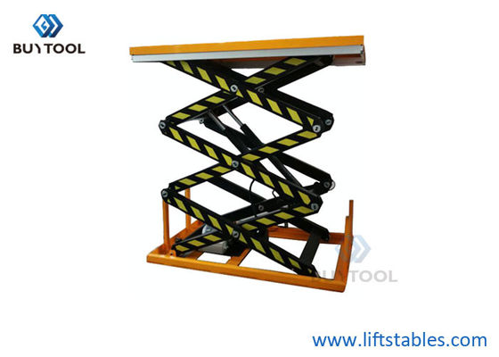 Triple Scissor Hydraulic Lift Table 500kg 3000 Lb Capacity Anti Pinch