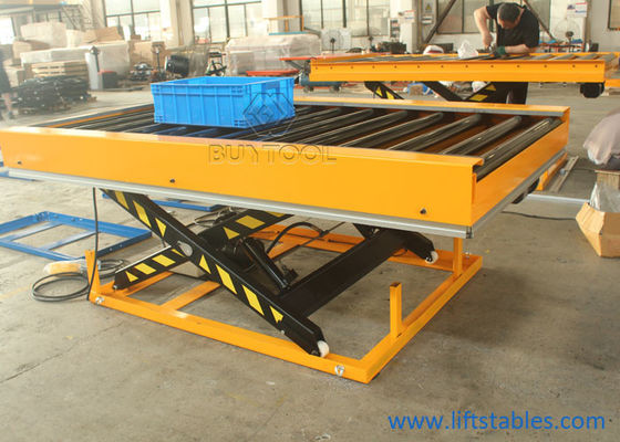 1 Ton  2 Tonne  Rubber Roller Top Hydraulic Scissor Lift Table Trolley Wood Transport