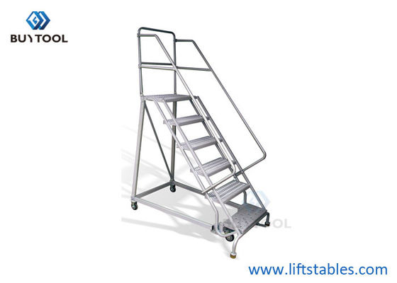 Six Steps Steel Industrial Rolling Ladder 300kg 2340mm Auxiliary Equipments
