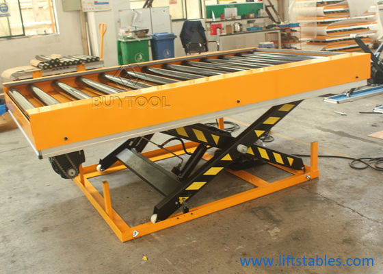 24 X 36 Manual Small Stationary Lift Table 1000kg 2200lbs Power Roller Rubber Coated