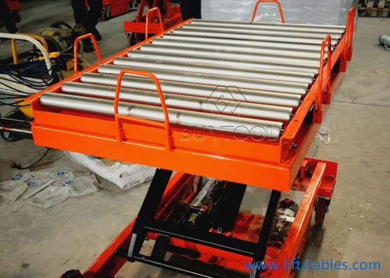 1000 Kg 2200 Lb Roller Lift Table Roller Conveyor Scissor Lift Table Hydraulic Steel