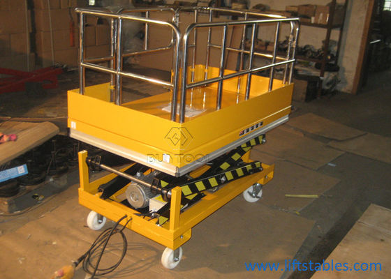 Guardrail Access Mobile Lift Tables Small Mini Electric Mobile Scissor Lift Platform