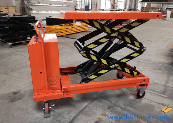 Turntable Long-Table Top Foot-Operated Mobile Lift Tables 750kg 230mm DC Power Semi Electric