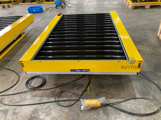 Hydraulic Powered Electric Roller Lift Table 2 Ton 1000kg 900mm Maximum Height