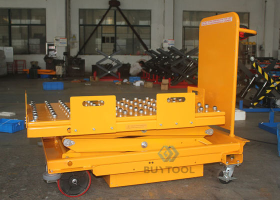 1020×610mm Mobile Lift Tables Mobile Scissor Lift Trolley With Balls 24VDC
