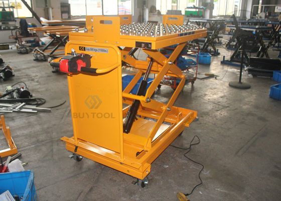 1020×610mm Mobile Lift Tables Mobile Scissor Lift Trolley With Balls 24VDC