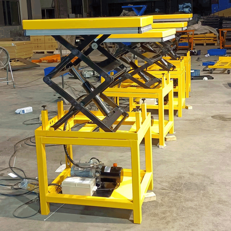 Good price RAL1028 1500mm Hydraulic Mobile Scissor Lift Table Q345B Industrial Hydraulic Lift online