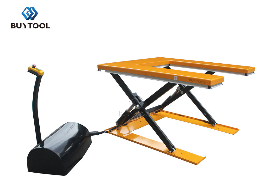 U Shaped Static Electric Lift Table 1 Tonne Pallet Scissor Lift Platforms Low Profile