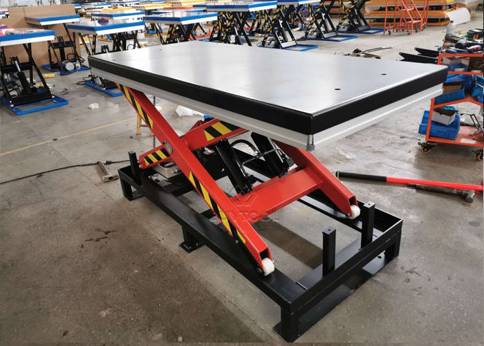 buy Electric Mobile Hydraulic Lifting Table Trolley With Fork Pocket 1300x850mm online manufacturer