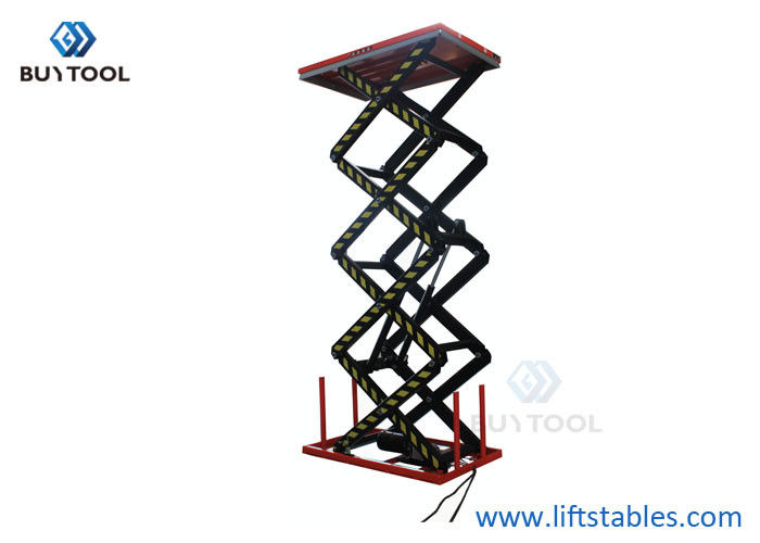 China 250 Kg 2500 Lb Electric Lift Tables Four Scissors High Height 165&quot;