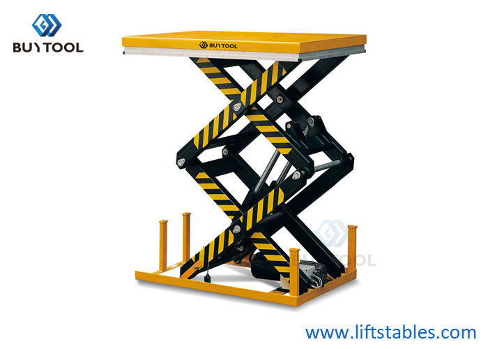 buy 350kg Hydraulic Electric Mobile Double Scissor Lift Table Cart 70&quot; Max Height online manufacturer