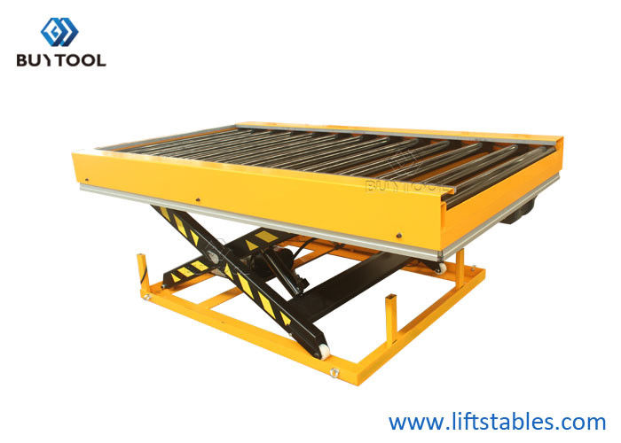 24 X 36 Manual Small Stationary Lift Table 1000kg 2200lbs Power Roller Rubber Coated