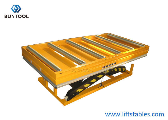 Electric Hydraulic Table Lift Cart Stationary Pallet Lifter Equipped With Conveyor Top 1.1kw