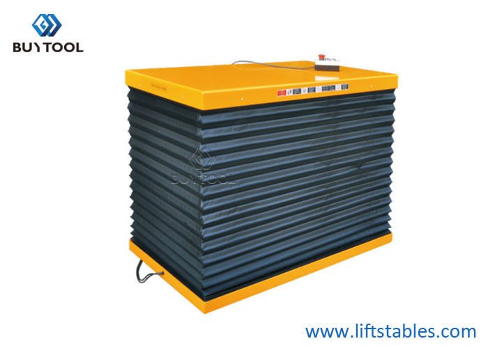 Mobile Single Scissor Stationary Lift Table 150kg 500kg 2000 Lbs With Safety Bellows Covers