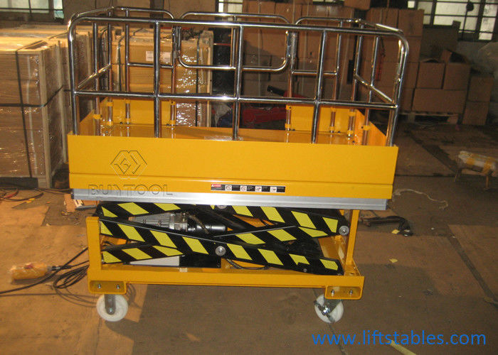 Guardrail Access Mobile Lift Tables Small Mini Electric Mobile Scissor Lift Platform