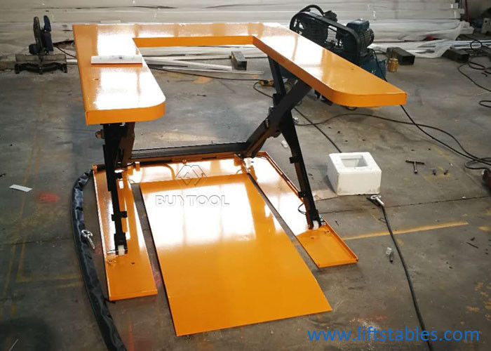 buy U Shaped Scissor Lift Table With Ramp Platform 150kg 350kg online manufacturer