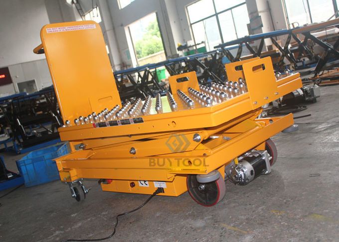 1020×610mm Mobile Lift Tables Mobile Scissor Lift Trolley With Balls 24VDC 1