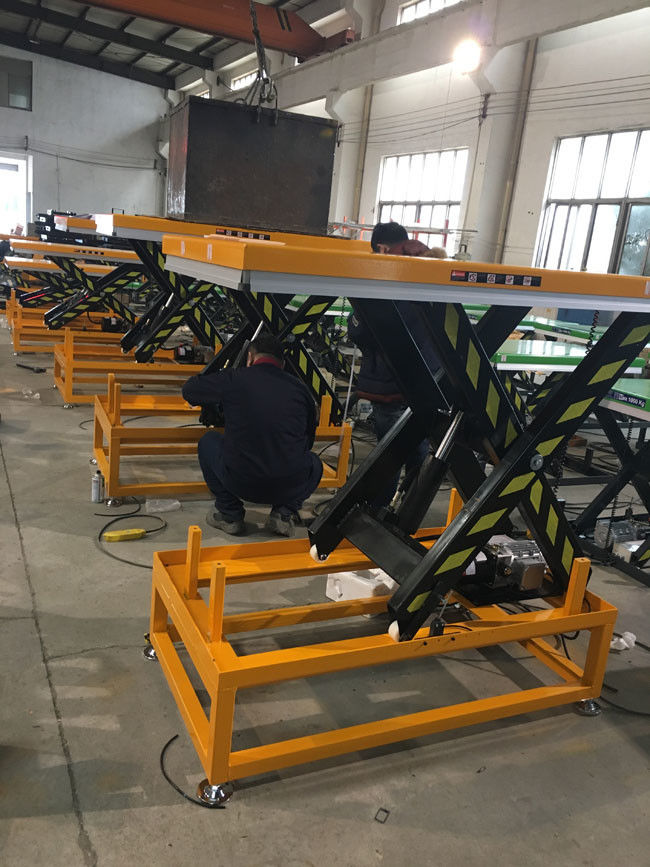 1.1kw Hydraulic Scissor Lift Work Table Workbench With High Base Frame 1600x1000mm 2