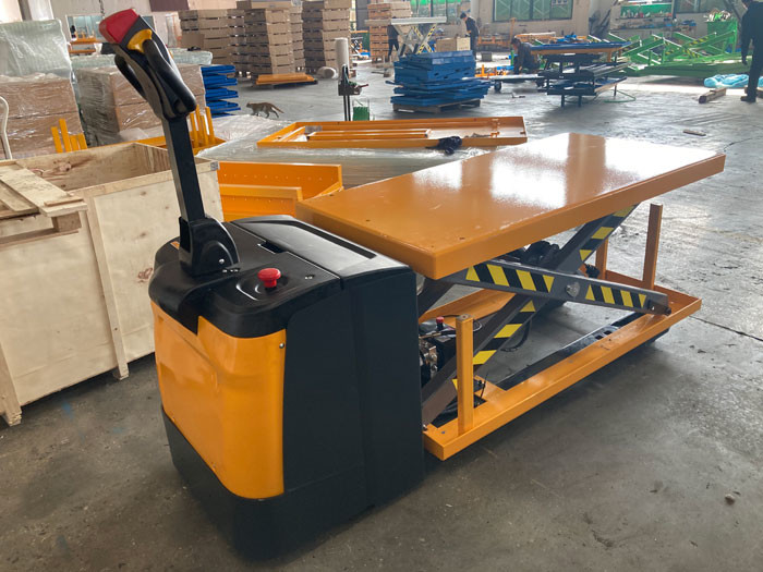 Good price Electric 1500kg Powered Pallet Truck Horizontal Drive Motor With Lifting Platform Top online
