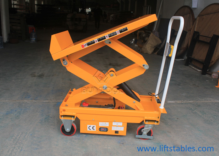 buy Alloy Steel Q345B 45 Degree Semi - Electric Mobile Scissor Lift Table With Tilt online manufacturer